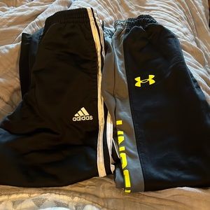 Boys (2) pairs of pants. One adidas one under armour. Size 7.